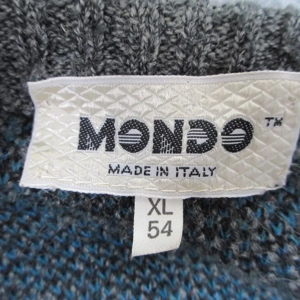 Vintage Mondo Italy Men XL Wool Dragon Zebra Graphic Sweater 80s 90s Hip Hop